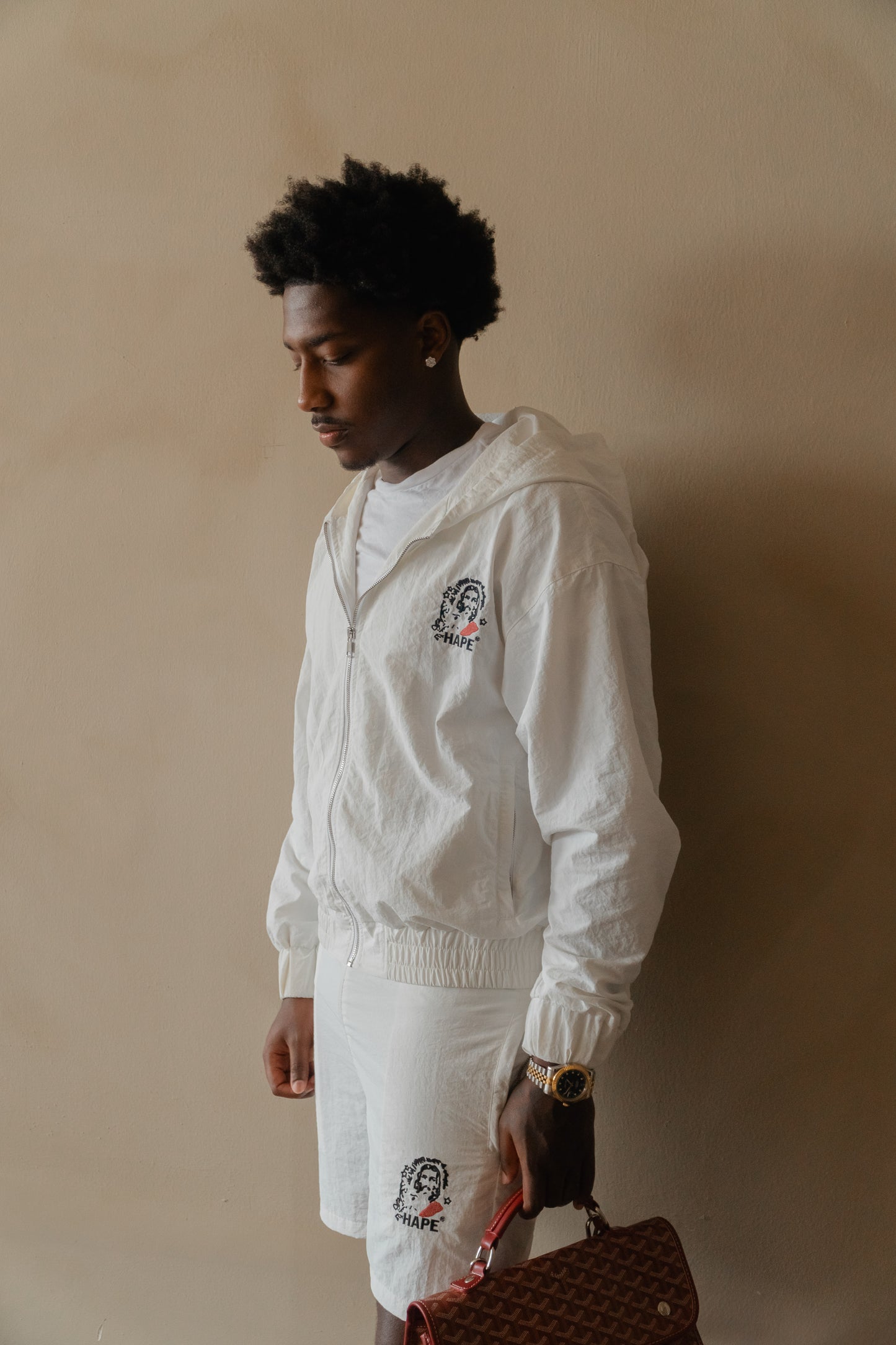 'Without' Windbreaker Set (White)