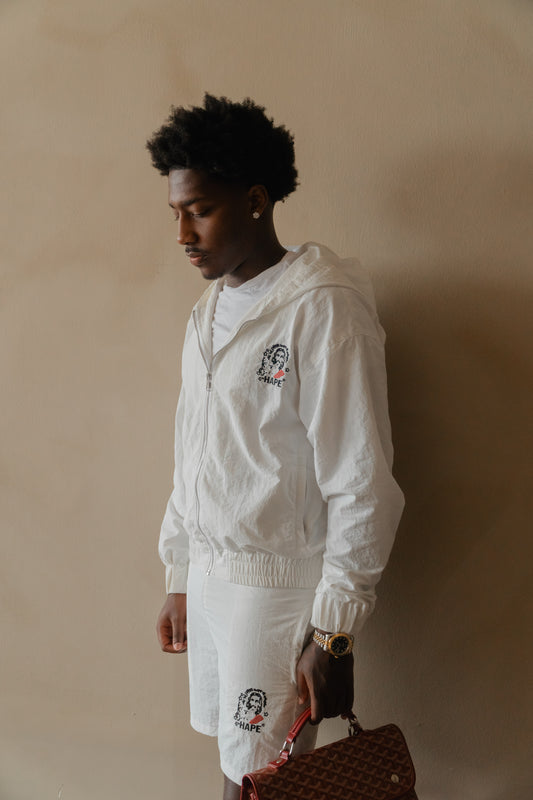 'Without' Windbreaker Set (White)