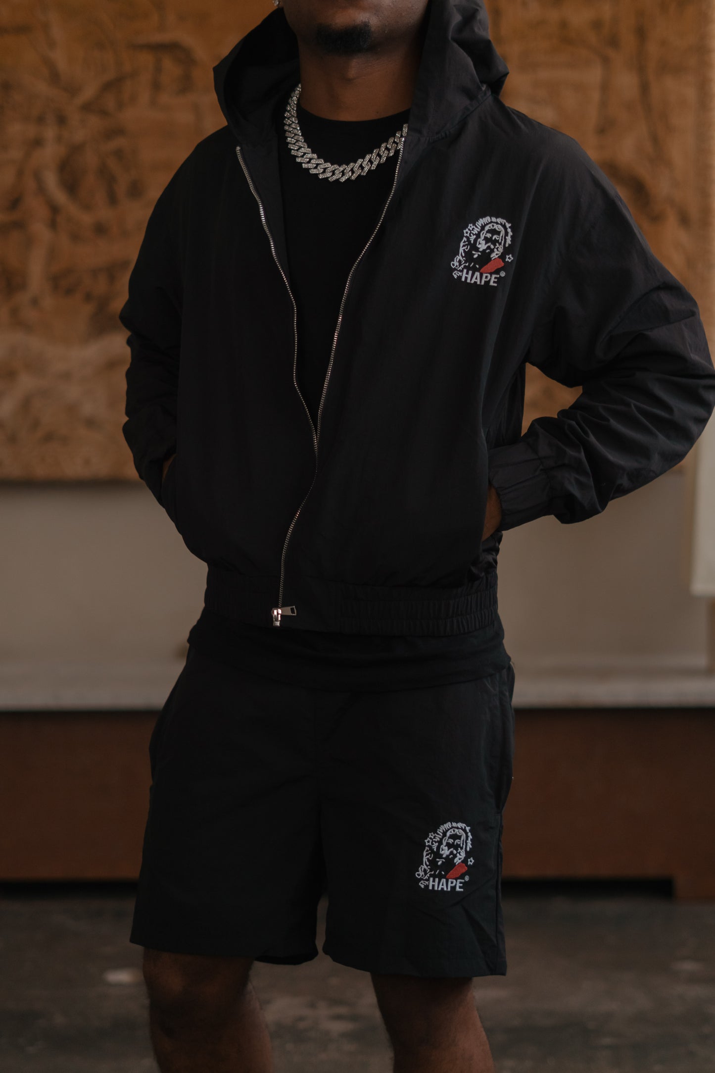 'Within' Windbreaker Set (Black)